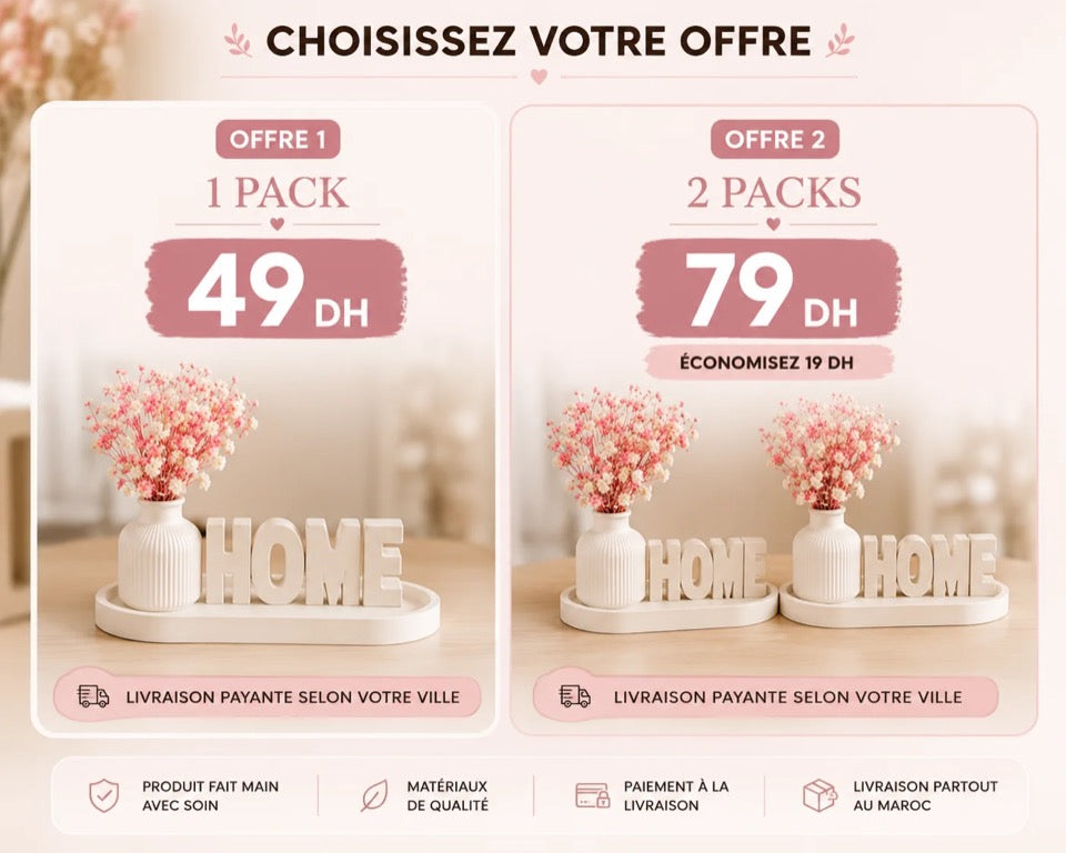 Comparaison de rangement dans un même sac avec HOME