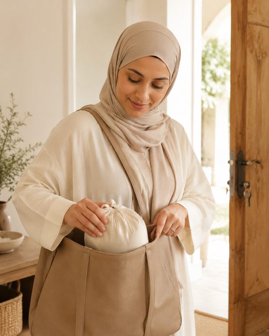Niyara dans un sac de sortie quotidienne