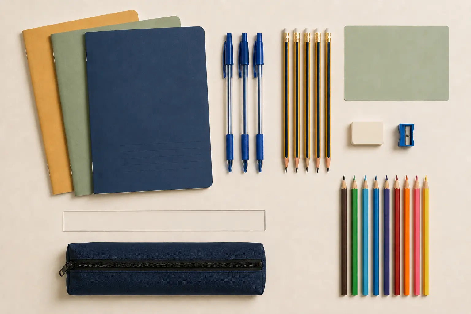 Fournitures scolaires préparées pour la campagne solidaire